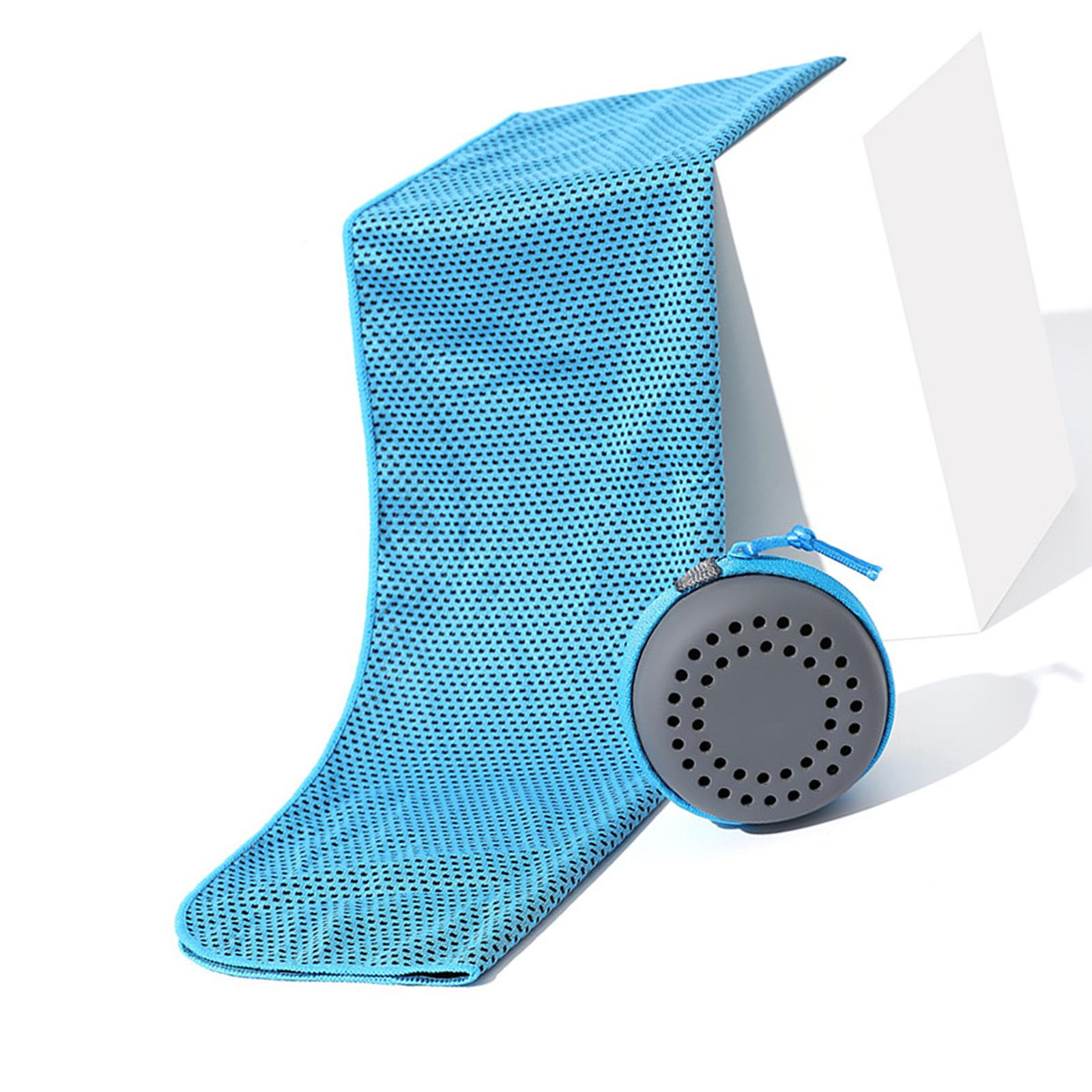 

Cooling Towels with Storage Box for Neck and Face Chilly Gym Towel 80x30cm Breathable Ice Wrap Sweat Rag for Hot Weather небесно-голубой