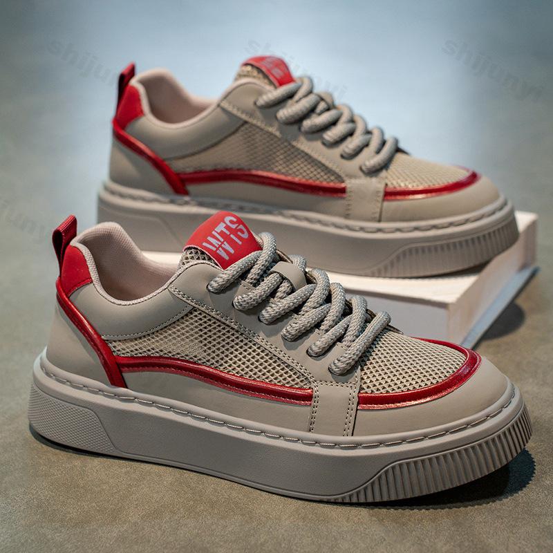 

Fashion 2025 Autumn Fashion Trend Men s Casual Low Top Thick Soled Sports Shoes Versatile Mesh Breathable Comfortable Platform sneakers 39 серый