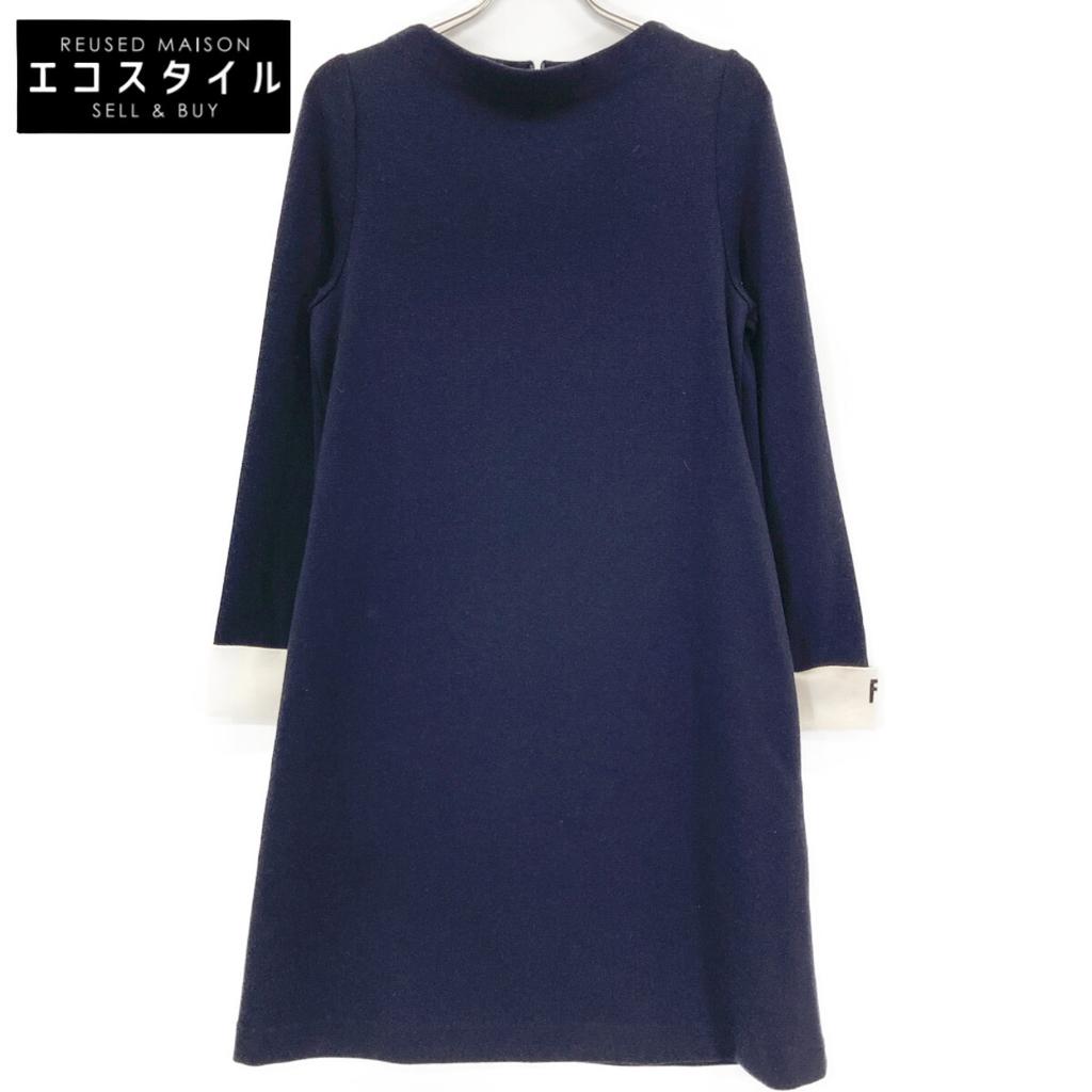 FOXEY BOUTIQUE 42319 Navy Knit Dress Letter F One Piece dress 42 NavyUsed