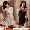 Xiaohongshu Influencer Style See-Through Mesh Camisole Nightgown with Bow