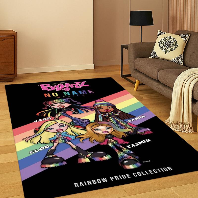 

Мультяшная кукла Bratz Милая девочка Ковер для спальни Гостиной Дивана Игровой комнаты Придверный коврик Домашний декор, Детский игровой коврик Нескользящий 40x60cm