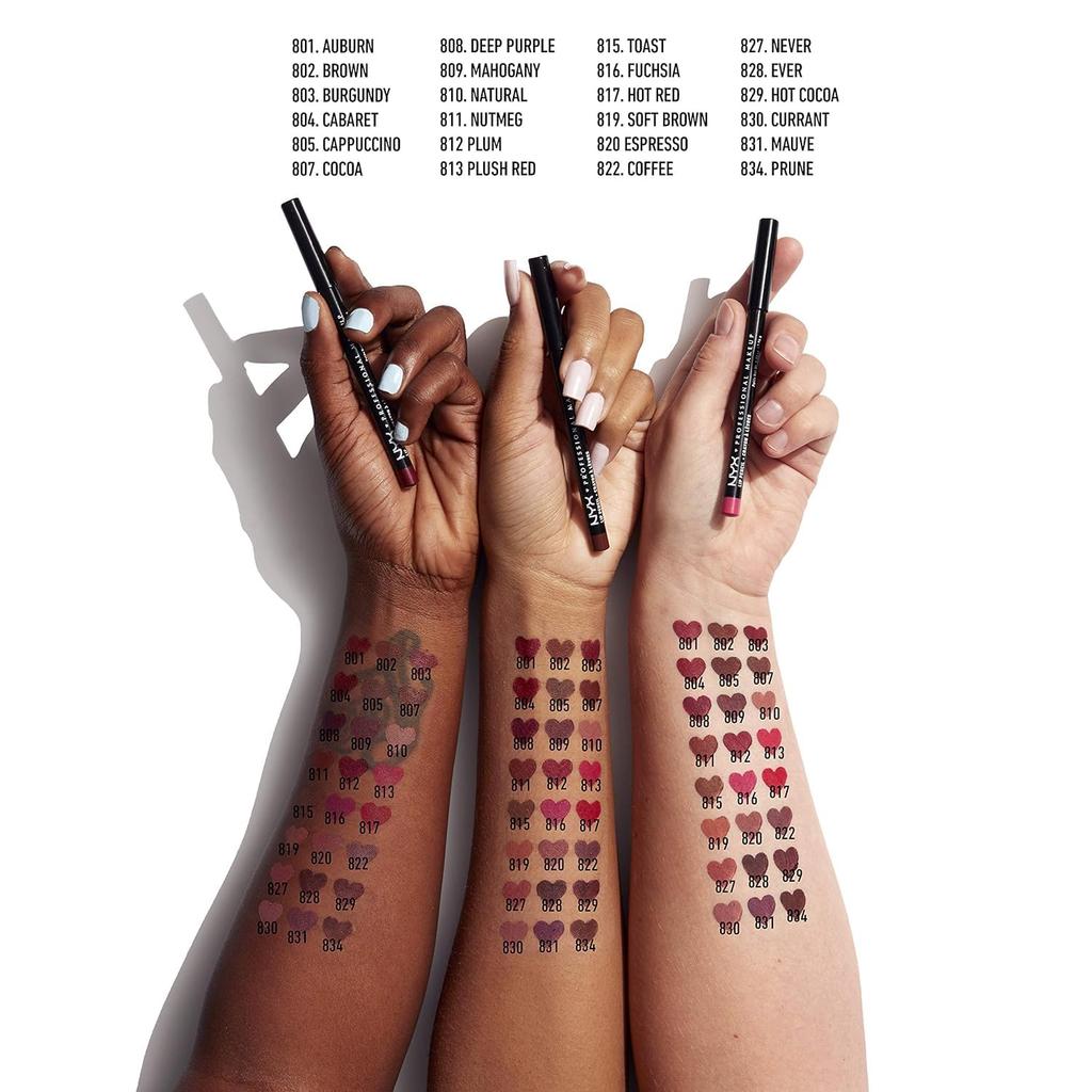 NYX Professional Makeup Slim Lip Liner Pencil - Color: Brown - SLP 802