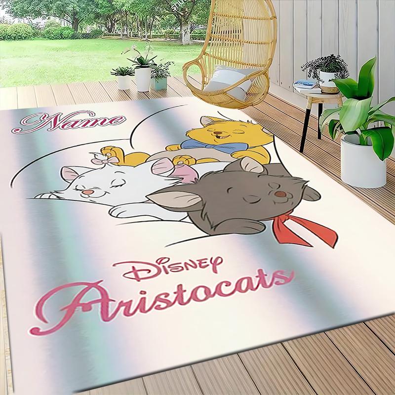 Custom Name Pink Cats Theme Carpet Rug Customizable Soft Washable Anti-Slip Home Living Room Sofa Mats Personalized Rug. 0909415