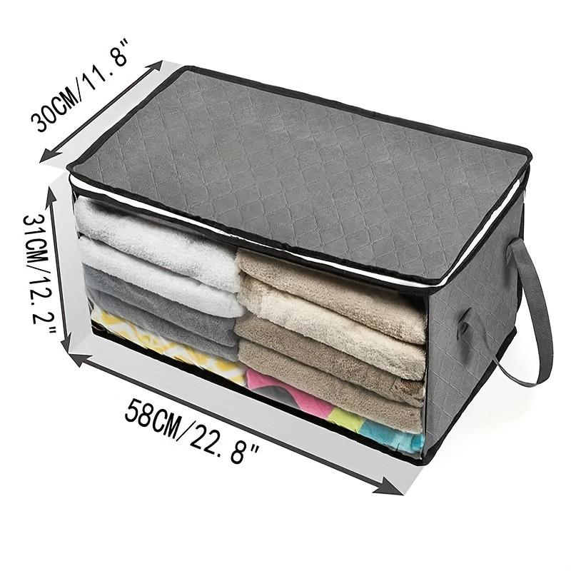 1pcs Large Capacity Foldable Storage Box with Clear Window and Sturdy Handles Suitable for Wardrobe, Dormitory, and Home Clothes, Quilts, Pillows