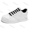 Fashion Men's White Sports Shoes 2025 Spring Outdoor Non Slip Platform Sneakers Comfortable Height Increase Fashion Lace Up Casual Flats