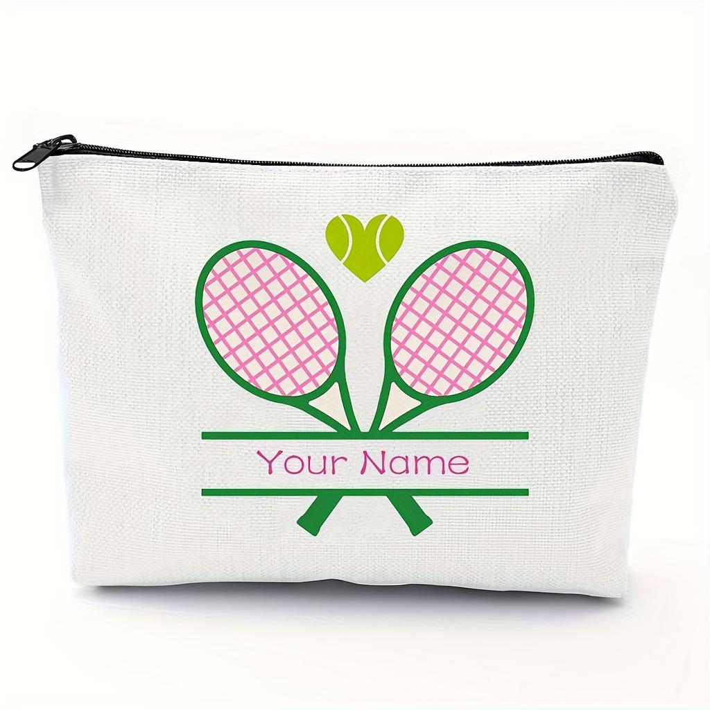 Custom Tennis Gift Makeup Bag with Zipper Storage Tote Bag Portable Travel Toiletry Organizer for Women and Friends Bags