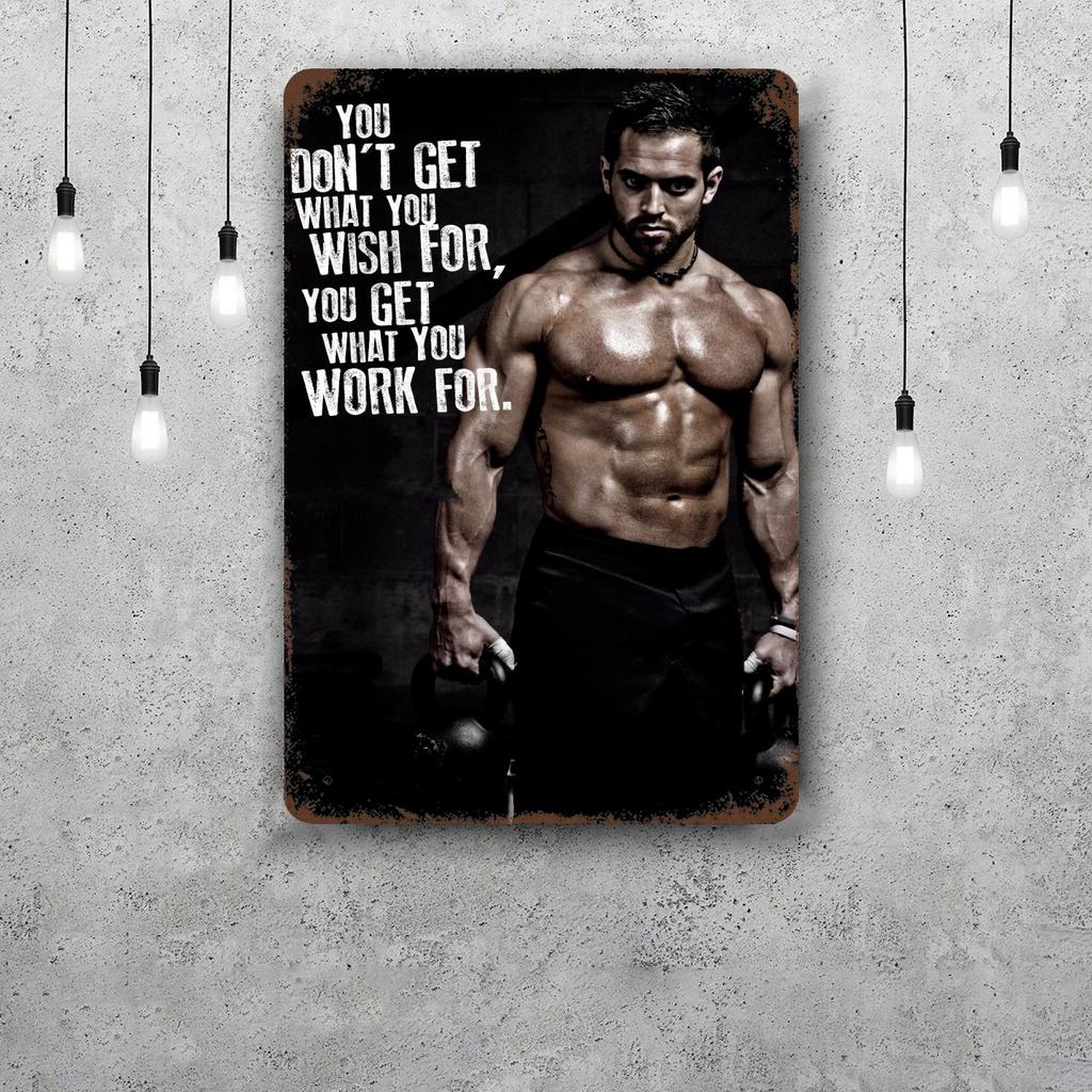 Bodybuilding Funny Bar Metal Sign Retro Plaque Vintage Sign Alcohol Drinker Pub Club Man Cave Kitchen Wall Decoration