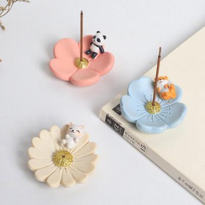 Base d'encens en ligne de petit Animal mignon de dessin animé, aromathérapie intérieure de maison, insertion d'encens de siège, plaque d'encens, ornements de décoration