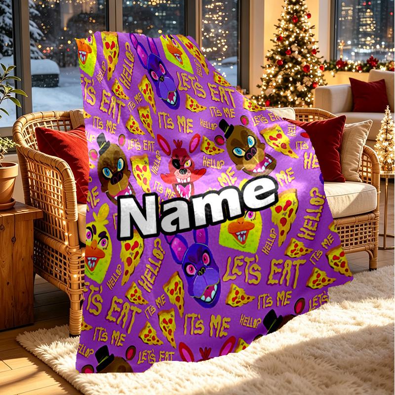 Custom Name Personalized Five Nights at Freddy's Print Blanket, Home Decor, Bedroom, Sofa, Camping, Couch, Gifts for Birthday ChristmasEnthusiasts