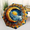 Sun Moon-themed, Eight-ribbed, Self-folding Umbrella Is Suitable for Everyday Outdoor Use and Is An Ideal Gift for Friends and Family, As An