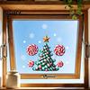 Holiday Party Supplies for Home Candy Christmas Tree Window Static Sticker, Waterproof PVC Removable Seasonal Glass Stickers Clings, Decorative Decal