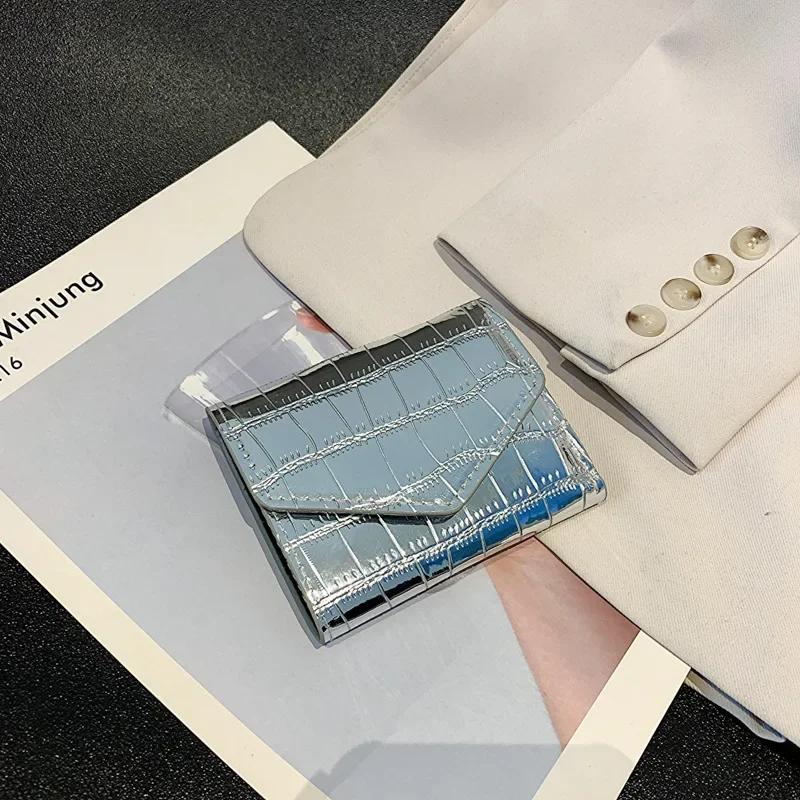 

Женский модный кошелек Laser Coin Кошелек Держатели карт Сумки серебряный