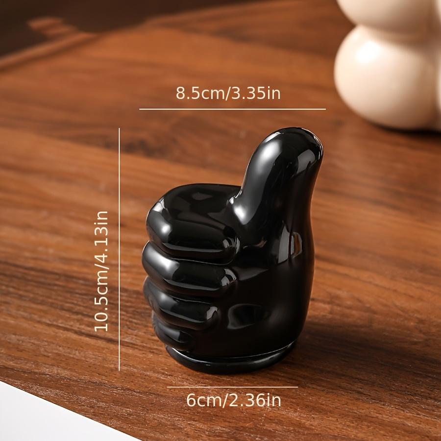 1pc Creative Thumb-Shaped Ceramic Toothpick Holder - Durable Ceramic Kitchen ,Dining Decor, Holds Toothpicks, Swabs , Floss, Red/Black/White,