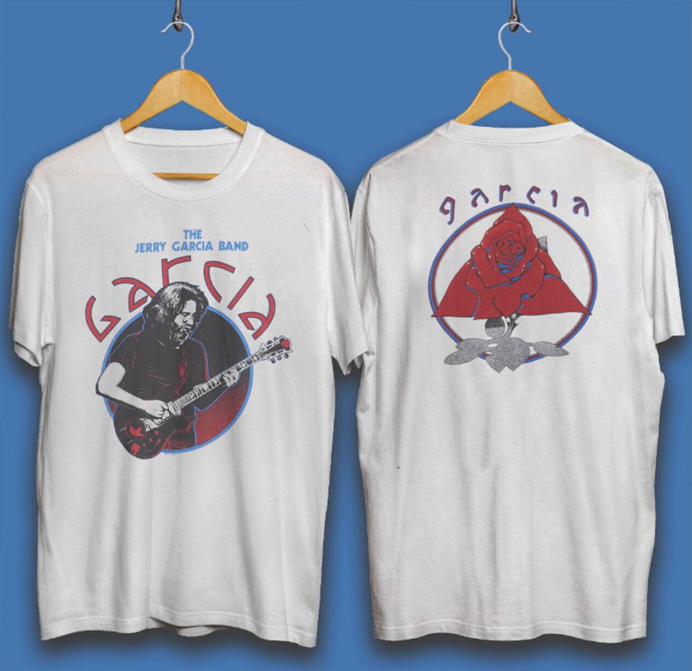 1981 Jerry Garcia Band Tour Jersey T shirt White 2 side Unisex T-Shirt L