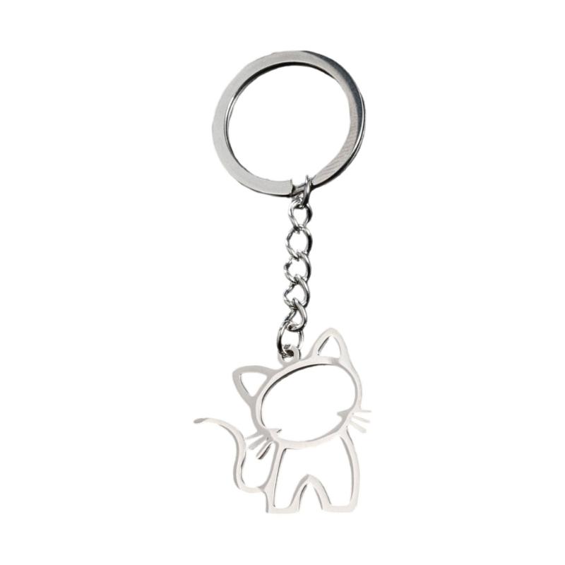 Unique Animal Pendant Keychain Stainless Steel Jewelry Gift Ornament For Women Best Friend Souvenir Birthday