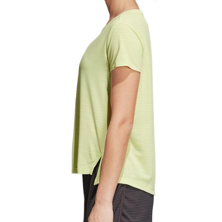 adidas T Shirts Women's Green Crew Neck Moderate Straight Fit CF4440