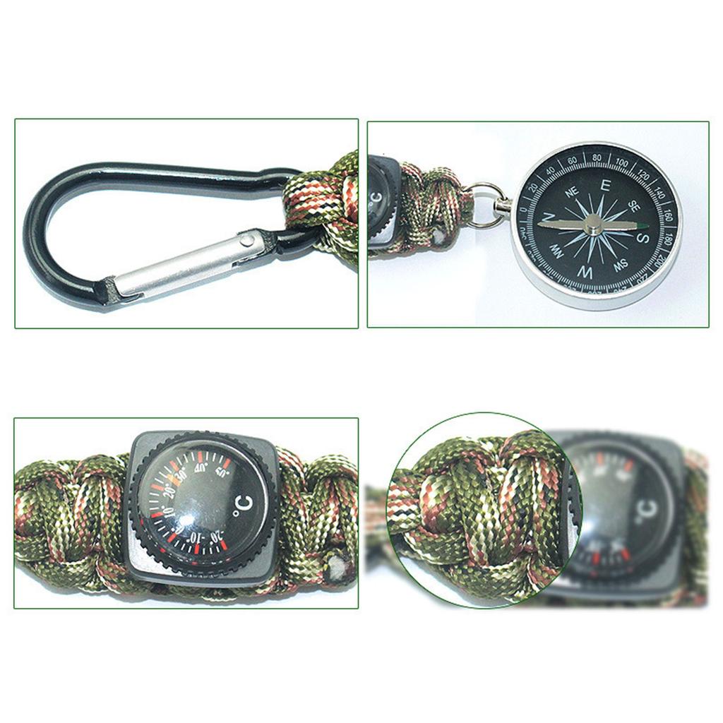 Outdoors Climbing Temperature Tester Helping Survival Device Mini Keychain Multifunctional Camping Compasses Thermometer