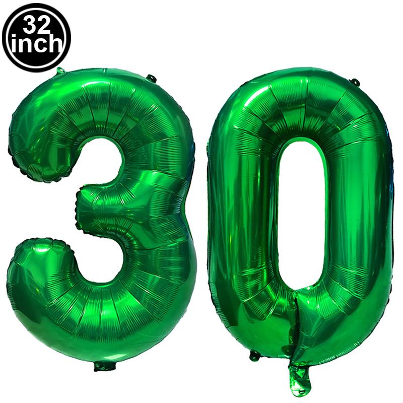 Green Large Numbers Balloon 32 Inch 0 1 2 3 4 5 6 7 8 9 Jungle Birthday Digit Bachelorette Balloons Figure Golob Party Ballon