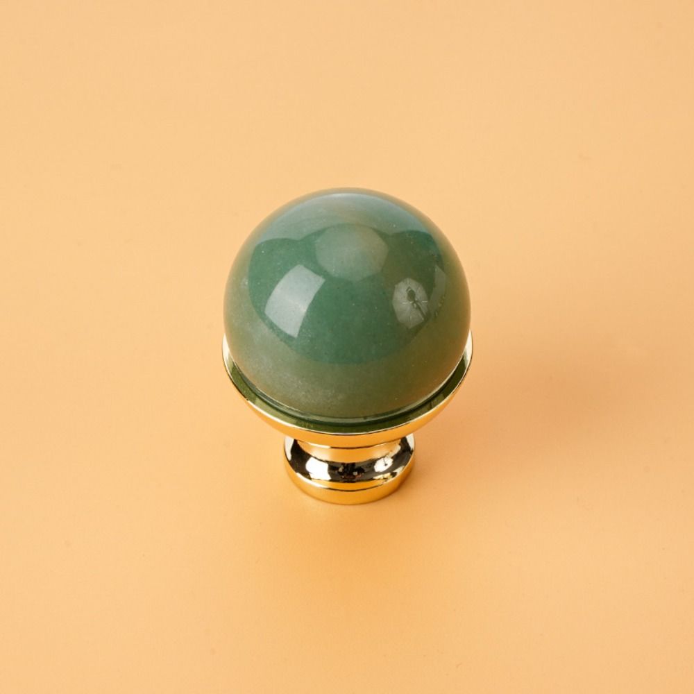 Multiple Colors Drawer Pull Handles Single Hole Electroplate Cabinet Knobs Decoration Brass and Marble Light Luxury