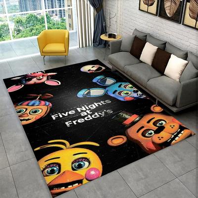 Klassischer F-FNAF Horror Spiel Freddy Teppich Teppich für Spielzimmer Schlafzimmer Wohnzimmer Sofa Heimdekoration, Kinderteppich Rutschfeste Fußmatte