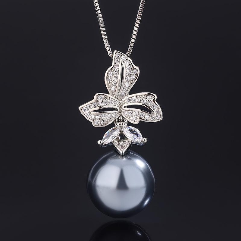 Jewelry Copper Bottom Gold-Plated Inlaid Fritillary Pearl Temperament Set Female 14Mm12Mm