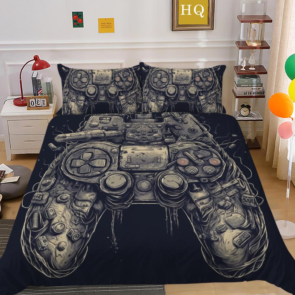 Set de husă de pat cu imprimare pentru consola de jocuri 3D Lenjerie de pat pentru acasă Lenjerie de pat de o singură dimensiune pentru băiat Copil