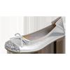 Girls' Champagne Flat Ballet Shoes with Bowknot, Soft Sole Low-Cut Grandma Shoes, Stylish Casual Single Shoes for Daily Wear XW-977-18