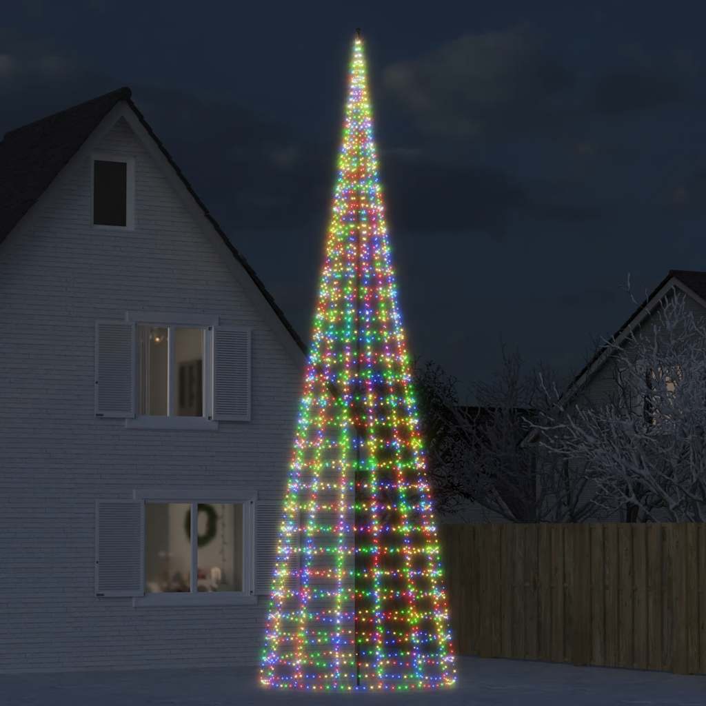Vidaxl Lichterkette für Baum, Mast, 3000 bunte LEDs, 800 cm