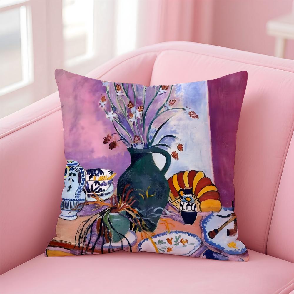 bright HHenri Matisse Cushion Cover Pillow Case Ultra Soft Skin Friendly Fabric Cloud Like Comfort Concealed Zipper