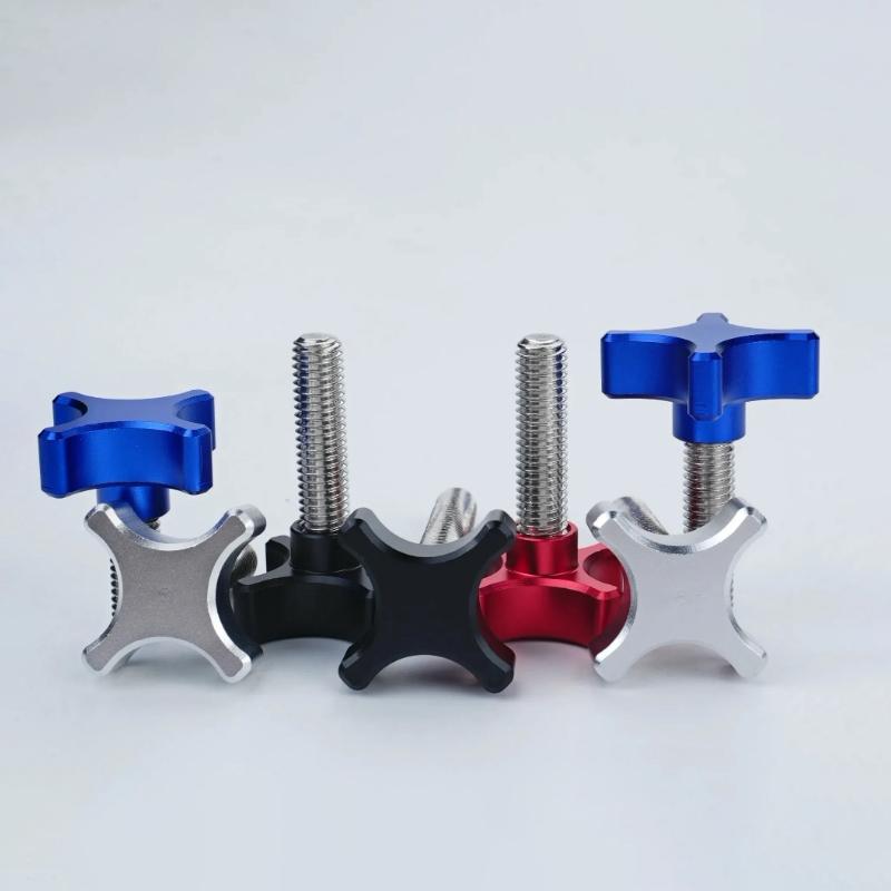 304 Roestvrij Staal Draad Aluminiumlegering Ster Sterrenpruim Bakeliet Handvastdraaien Duimschroef M6 M8 Knop Aandraaischroefbout L:10-60 mm