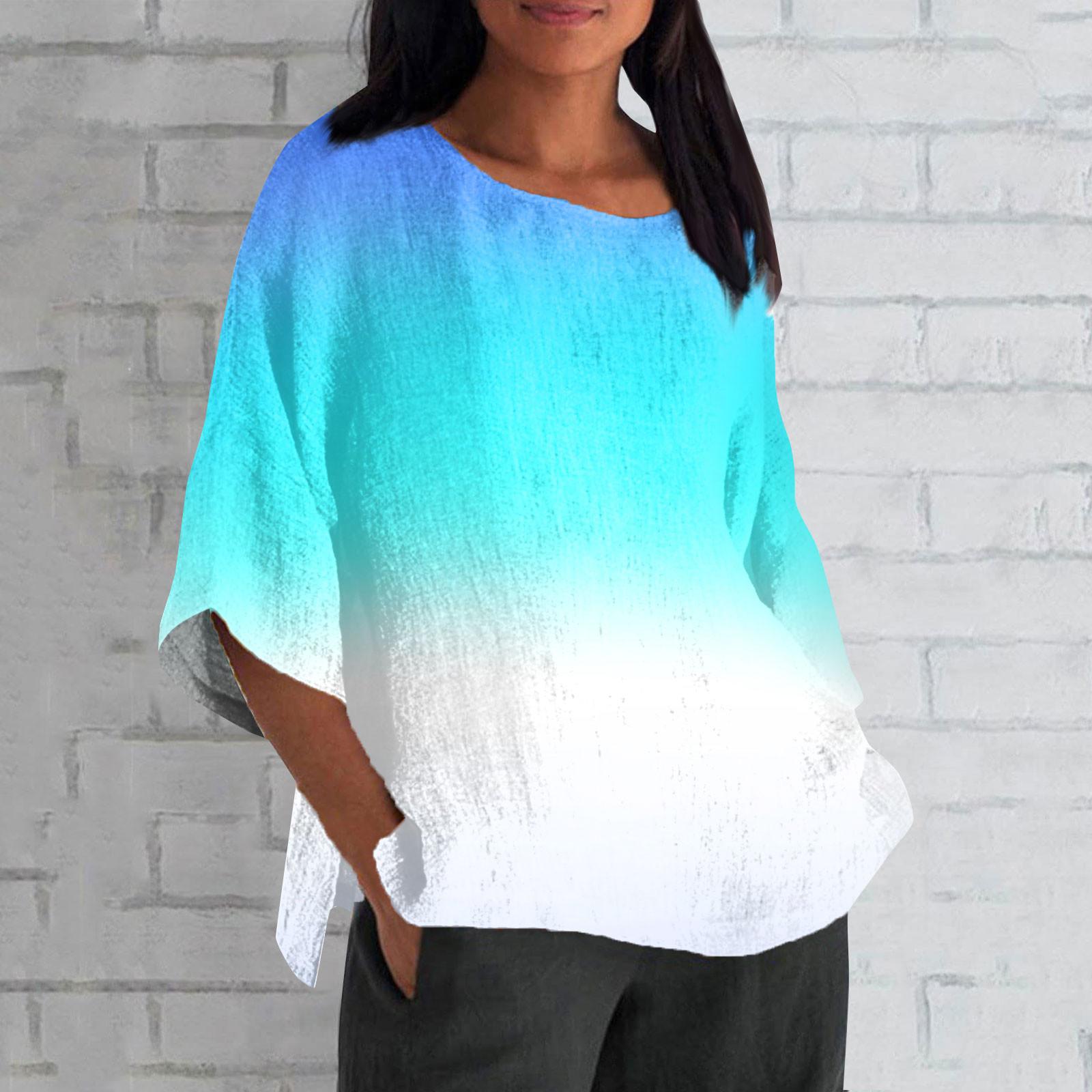 Женская мода с половиной рукавом и круглым вырезом с принтом — фото 5