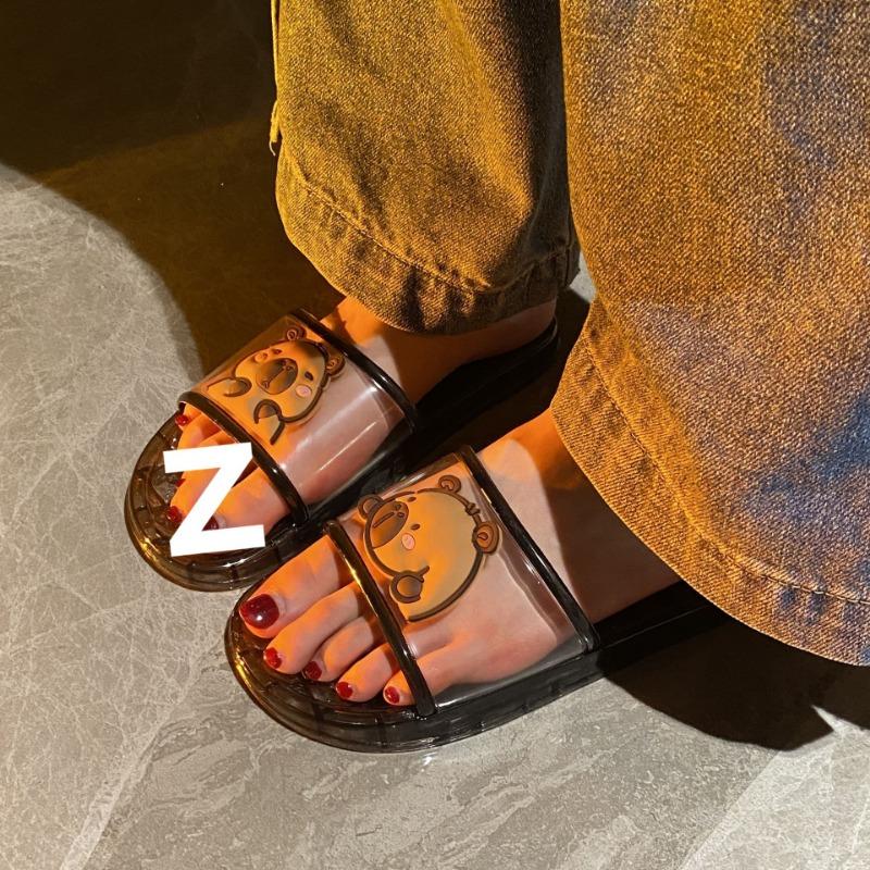 High-grade transparent crystal slippers home summer bathroom bath non-slip deodorant soft sole home fashion crystal shoes