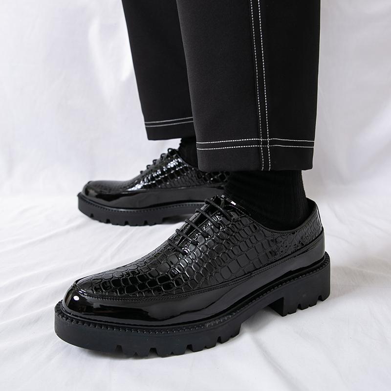 Fashion Brand Thick Soled Comfort Walking Leather Shoes Quality Men's Formal Business Wedding Leather Shoes Fashion Elegant Oxford Shoes