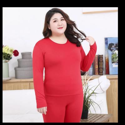 Plus Fat Plus Size Fat Sister Thermal Underwear Thin Velvet High Waist Autumn Pants Suit Pajamas Stretch Bottoming