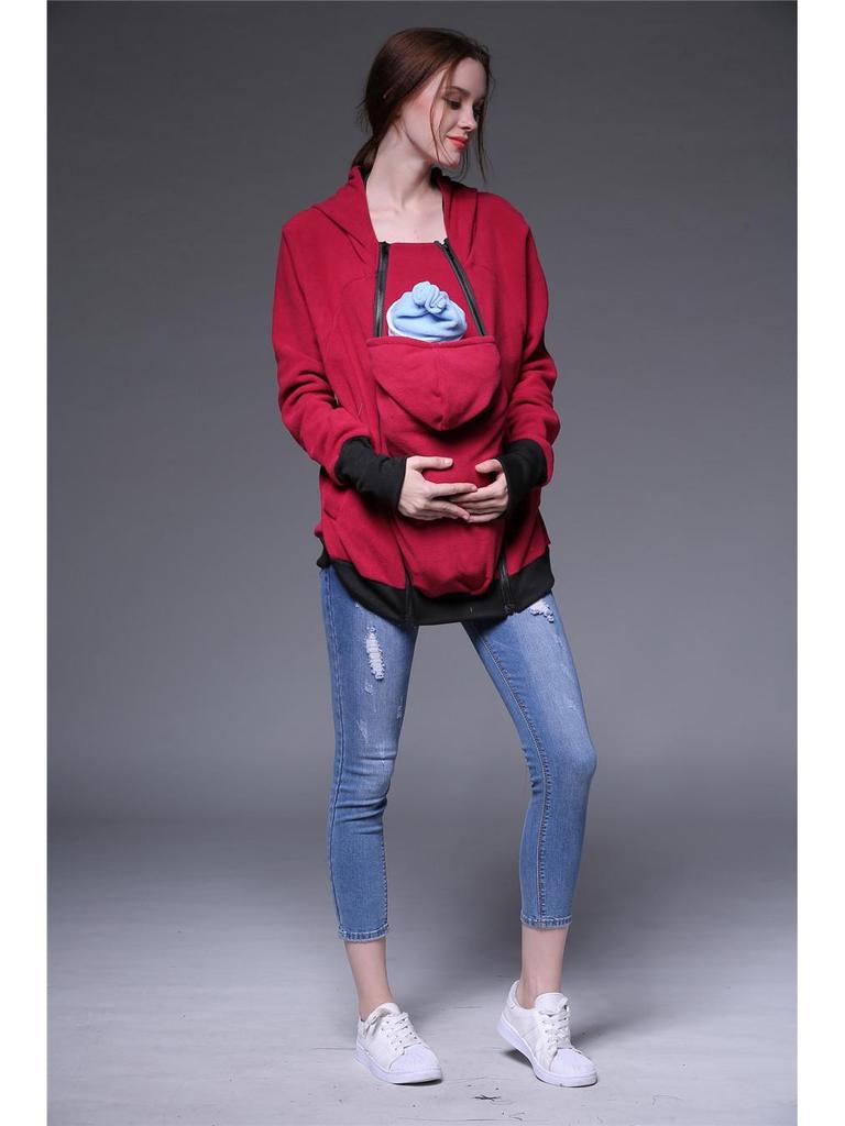 Sudadera con capucha y cremallera multifuncional tipo canguro para mujer 2024 - Estilo tres en uno para Otoño/Invierno.
