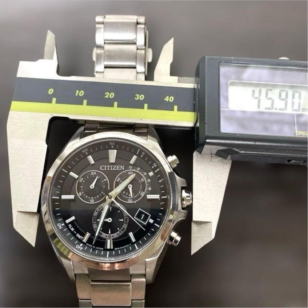 Used [Working Product] CITIZEN/Citizen Eco Drive Radio Solar AT3050 Black Lightweight Titanium