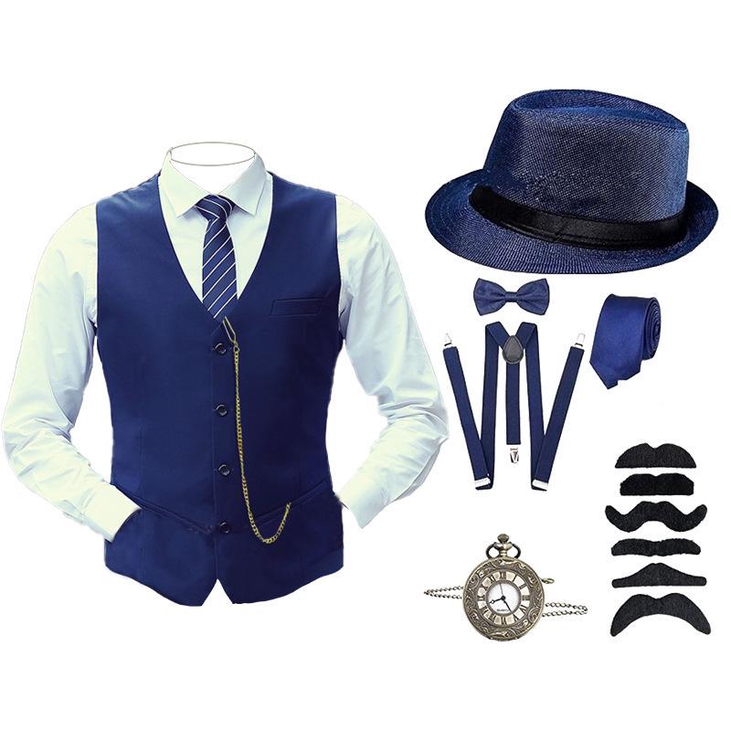 Large Men s Retro 1920s Vest - Medieval Gatsby Suit Ball Costume 3XL