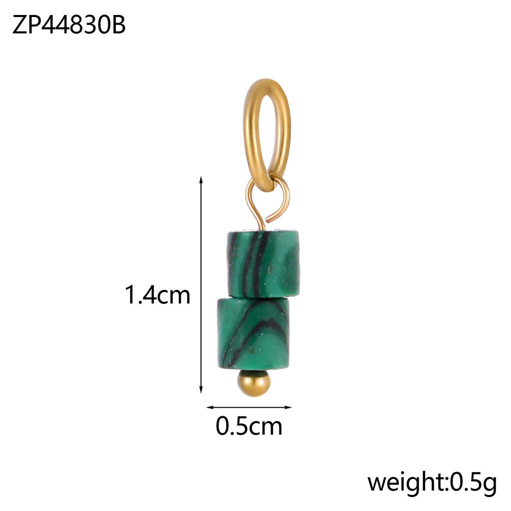 Trend Colorful Handmade Natural Stone DIY Necklace Charm Pendant 18K Gold Plated Stainless Steel Accessories Fashion Jewelry