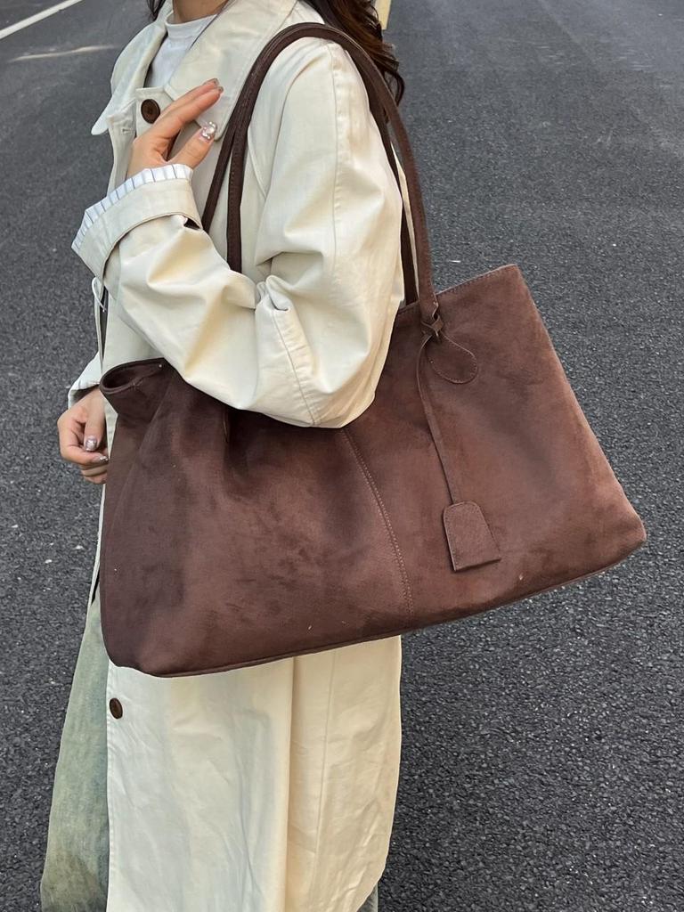 Myriad Velvet Large-Capacity Shoulder Bag - High-End Suede Vintage Tote