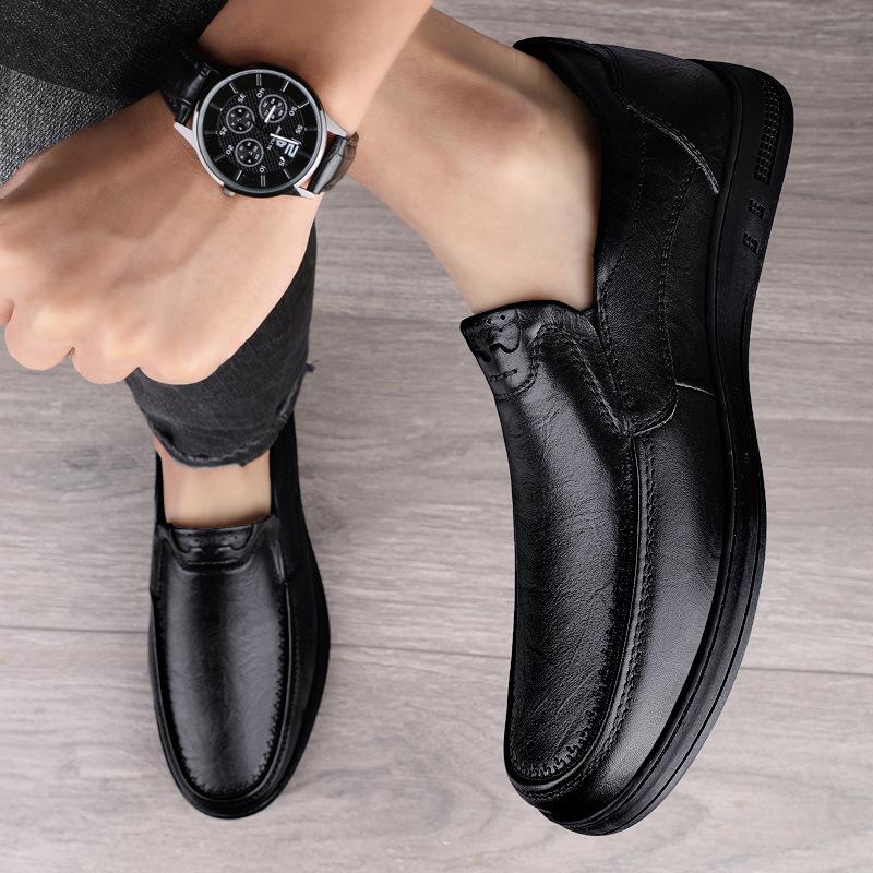 Winter business dress casual leather shoes soft soles lazy