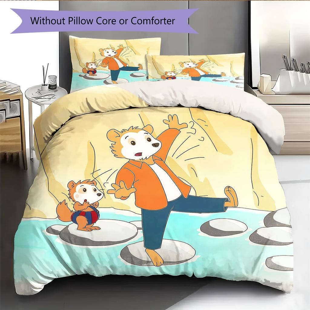 Parure de lit motif Lérots Bobo Ensemble couette Décoration de maison Cadeau (1 * housse de couette + 2 * taie d'oreiller sans garnissage)