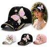 Sequined Butterfly Shiny Baseball Cap Versatile Peaked Cap Fashion Women's Sun Hat  Summer Spring