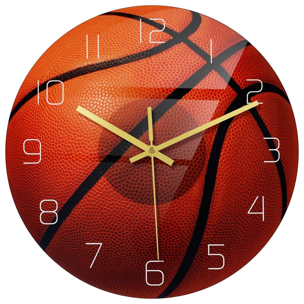 Volleyball Wall Clock Acrylic Material Mute Movement Big Numerals for Living Room Bedroom Study Room Decorative Silent Hanging