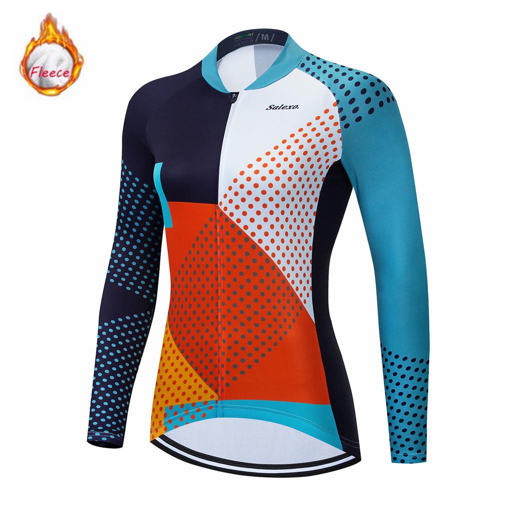 Women 2026 Winter Velvet Warm Thermal Fleece Winter Cycling Clothing Long Sleeve Jersey Suit Triathlon Outdoor Riding Bike MTB Clothing Jersey