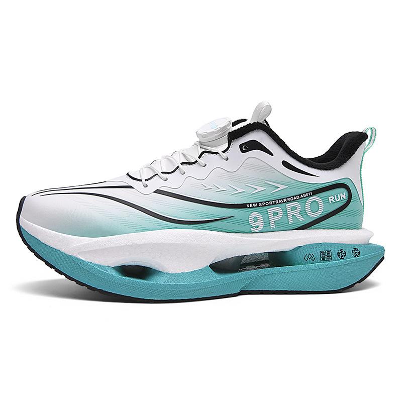 

Зимние новые кожаные бархатные теплые кроссовки с пряжкой-кнопкой для родителей и детей, настоящая взрывная карбоновая пластина, мягкая подошва, амортизация с отскоком, беговые кроссовки 44