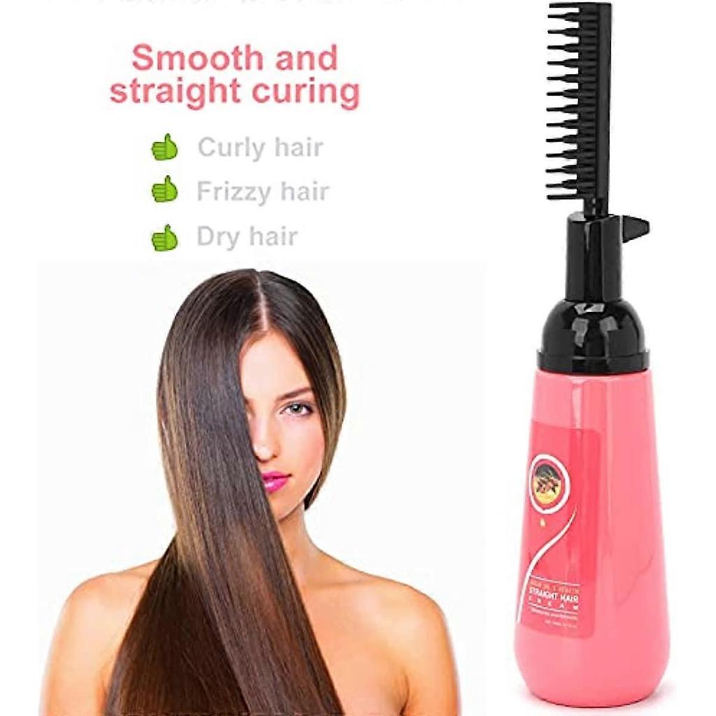 Hair Straightener Cream, 150ml Hair Straight Cream with Comb Professional Smoothing Softening Hair Straightener Hair Perm Kit