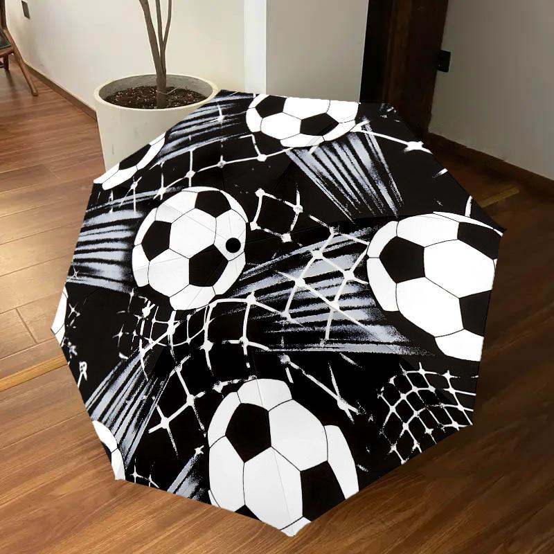 1PC Soccer Ball Automatic Open/Close Umbrella with Windproof, 8-Rib Sturdy Canopy, Durable Ribs, Fashionable Design,1278a