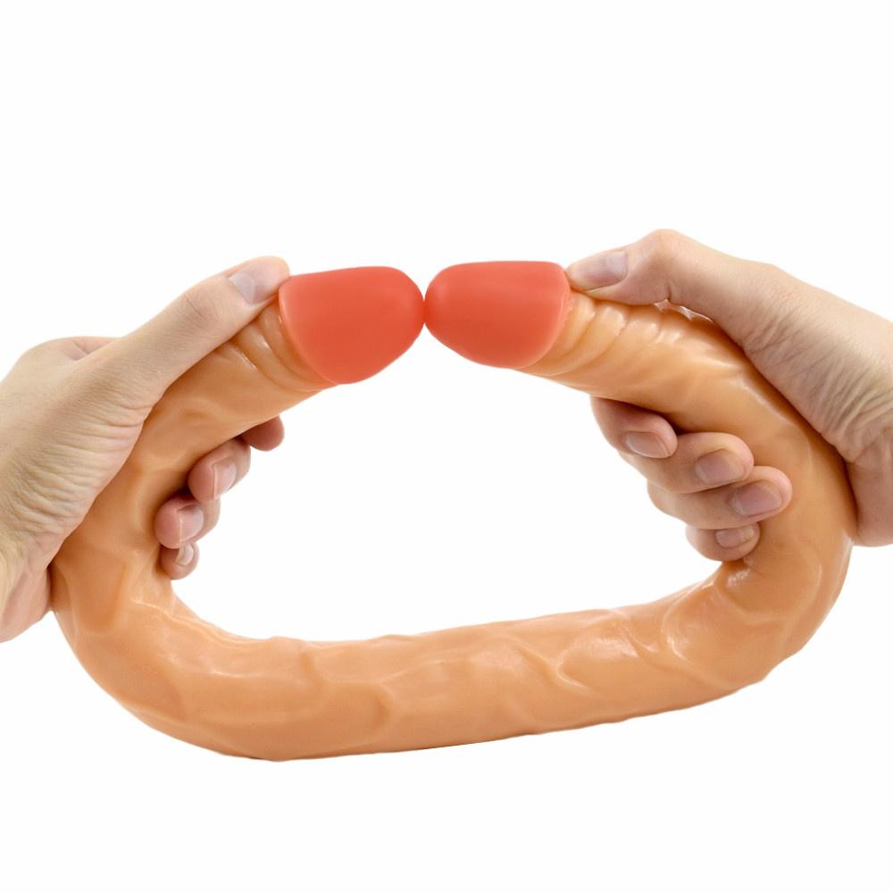 Giocattoli del sesso per adulti Doppio dildo Spina anale Pene realistico Pegging Dominatrice Masturbatore per donna BDSM Uomini Strumenti sexy