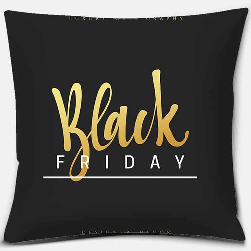 Black Geometric Printing Pillowcase Home Decoration Car Sofa Cushion Cover
