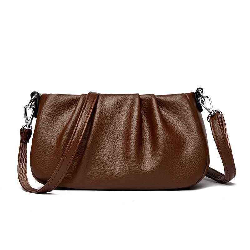 

Folded cloud bag, new women s bag, popular small square bag, messenger bag, shoulder underarm bag. кофейный